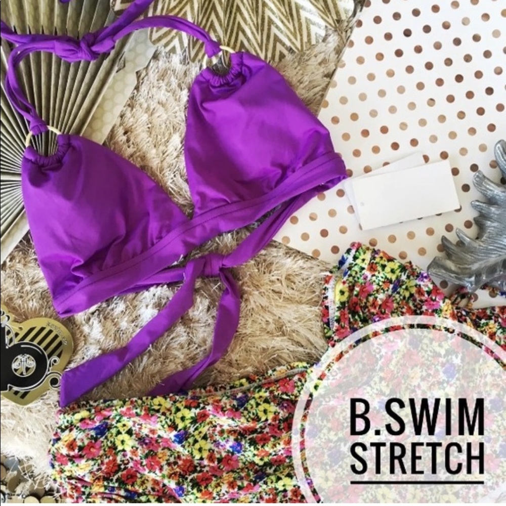 BSWIM Purple Triangle Bikini Top G644
